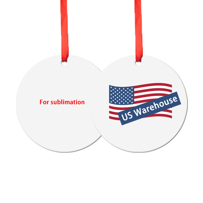 Wholesale 200 Pack Sublimation Holiday Blanks White Aluminum Christmas Tree Ornament Double Sided