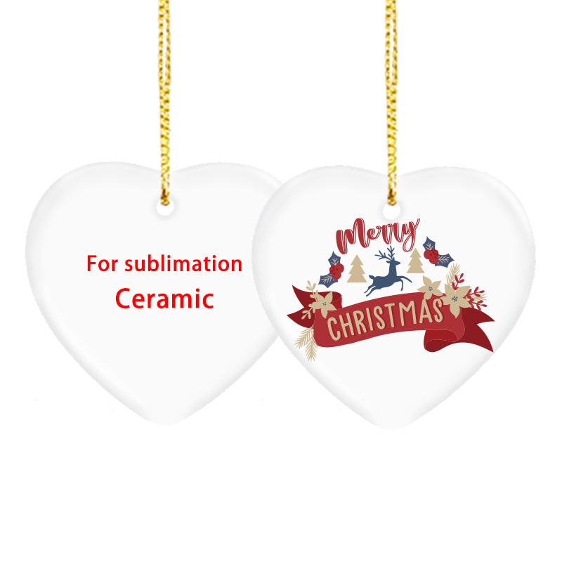 200 Pack Diy Sublimation Blank Ceramic Hanging Holiday Christmas Ornaments Usa Warehouse