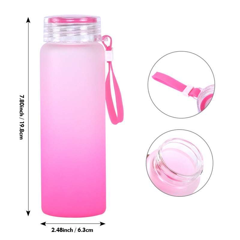 Wholesale 50 Pack Diy Blank 17Oz Sublimation Printing Gradient Colored Portable Glass Water Bottle Tumbler